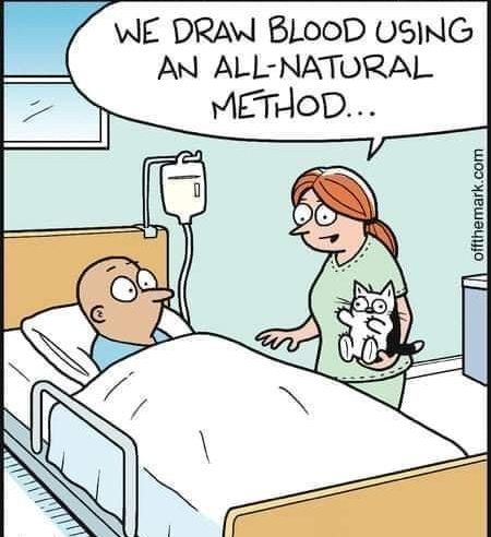 WE DRAW BLOOD USING AN ALL NATORAL METHOD