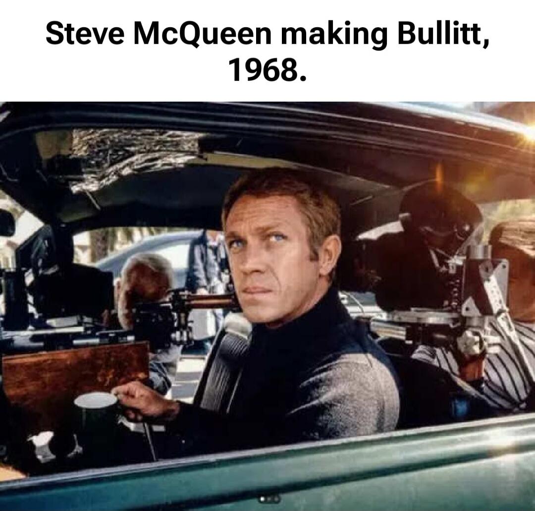 Steve McQueen making Bullitt, 1968.