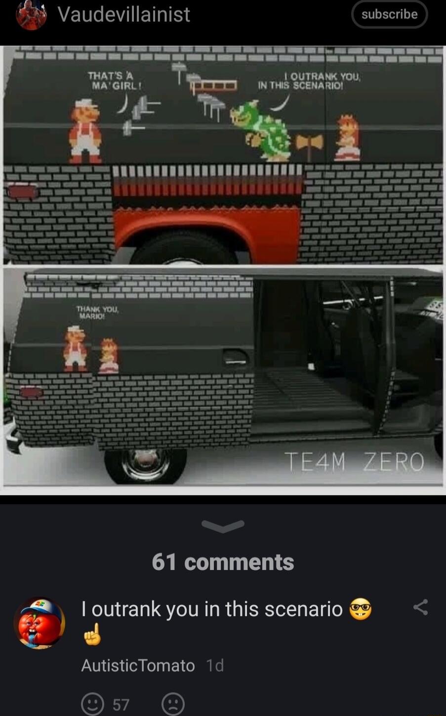 TIQ AEUGEVIETHISS subscribe 61 comments outrank you in this scenario d AutisticTomato 1d Dyl