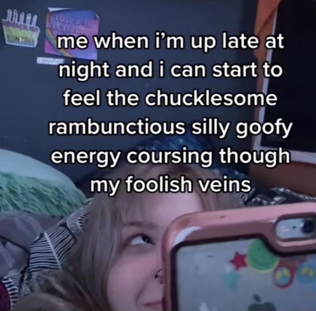 meiwhen im up Iatet hight and i can start to WCERGIE chucklesome rambunctious silly goofy riergy coursing thoughmws TR S my foolish vi S