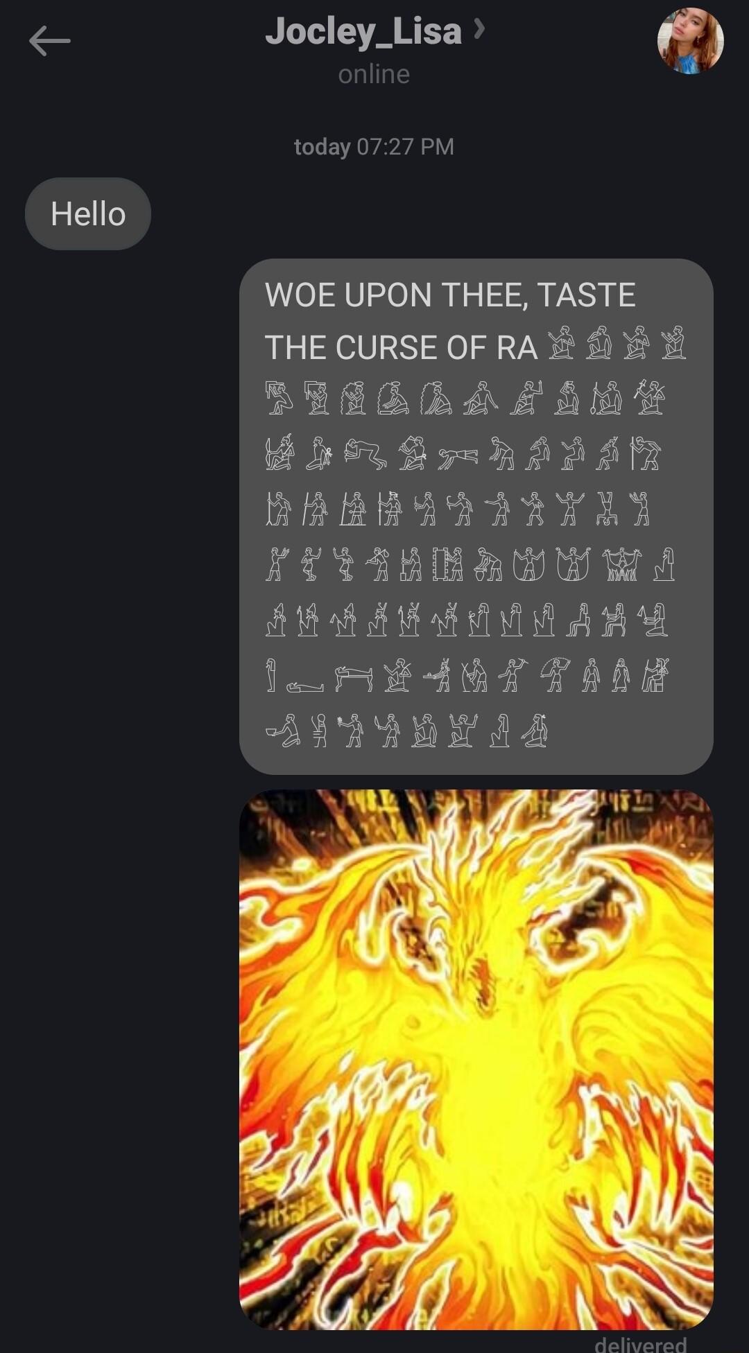 Jocley_Lisa Hello WOE UPON THEE TASTE THE CURSE OF RA