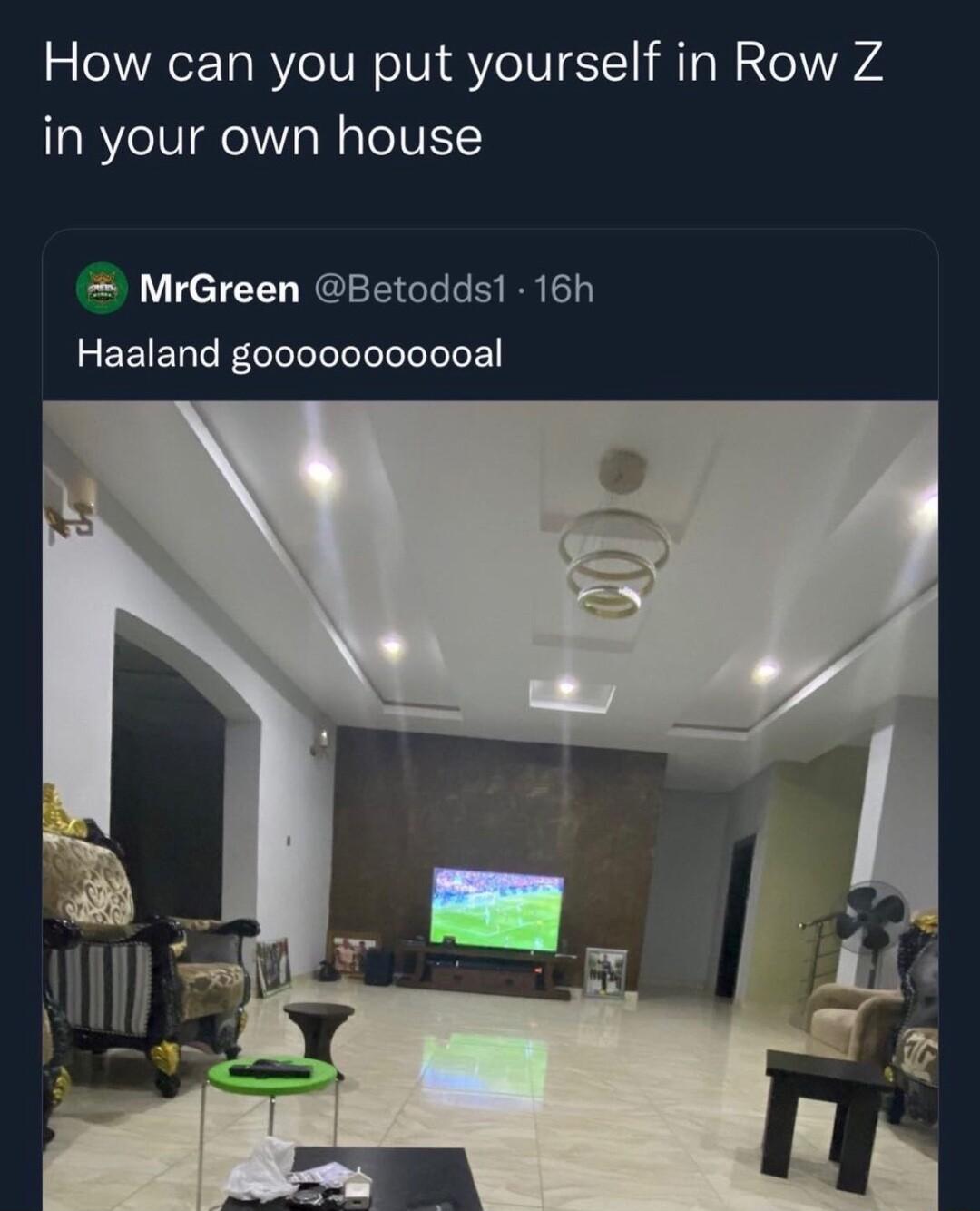 How can you put yourself in Row Z in your own house MrGreen Betodds1 16h Haaland gooooooooooal