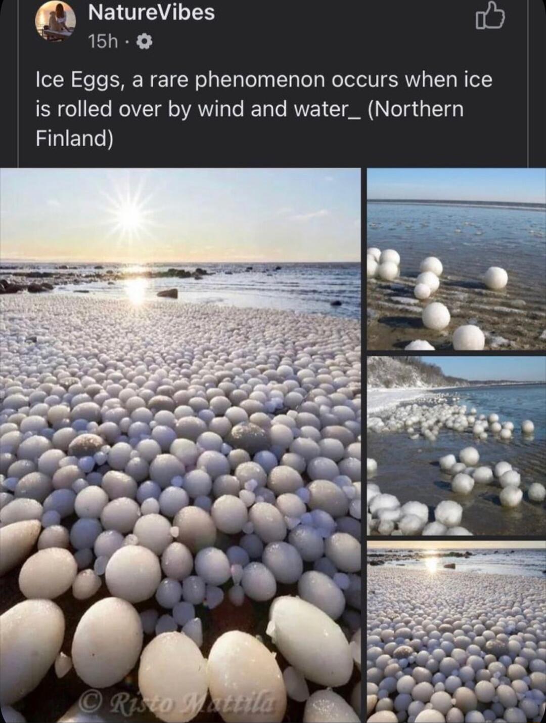 LENTEYES 15h 0 Ice Eggs a rare phenomenon occurs when ice is rolled over by wind and water_ Northern ZGIELT