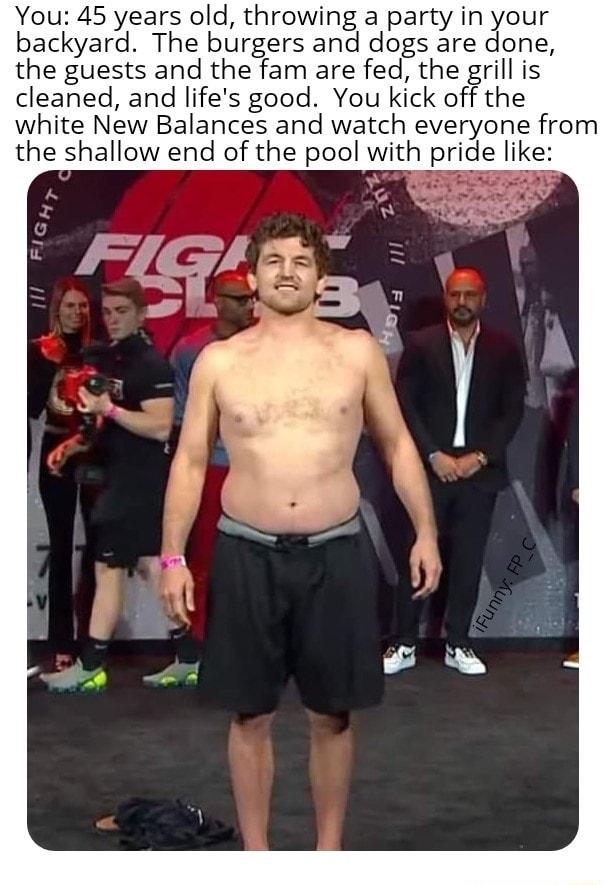 You 45 years old throwing a party in your backyard The burgers and dogs are done the guests and the fam are fed the grill is cleaned and lifes good You kick off the white New Balances and watch everyone from the shallow end of the pool with pride lik W