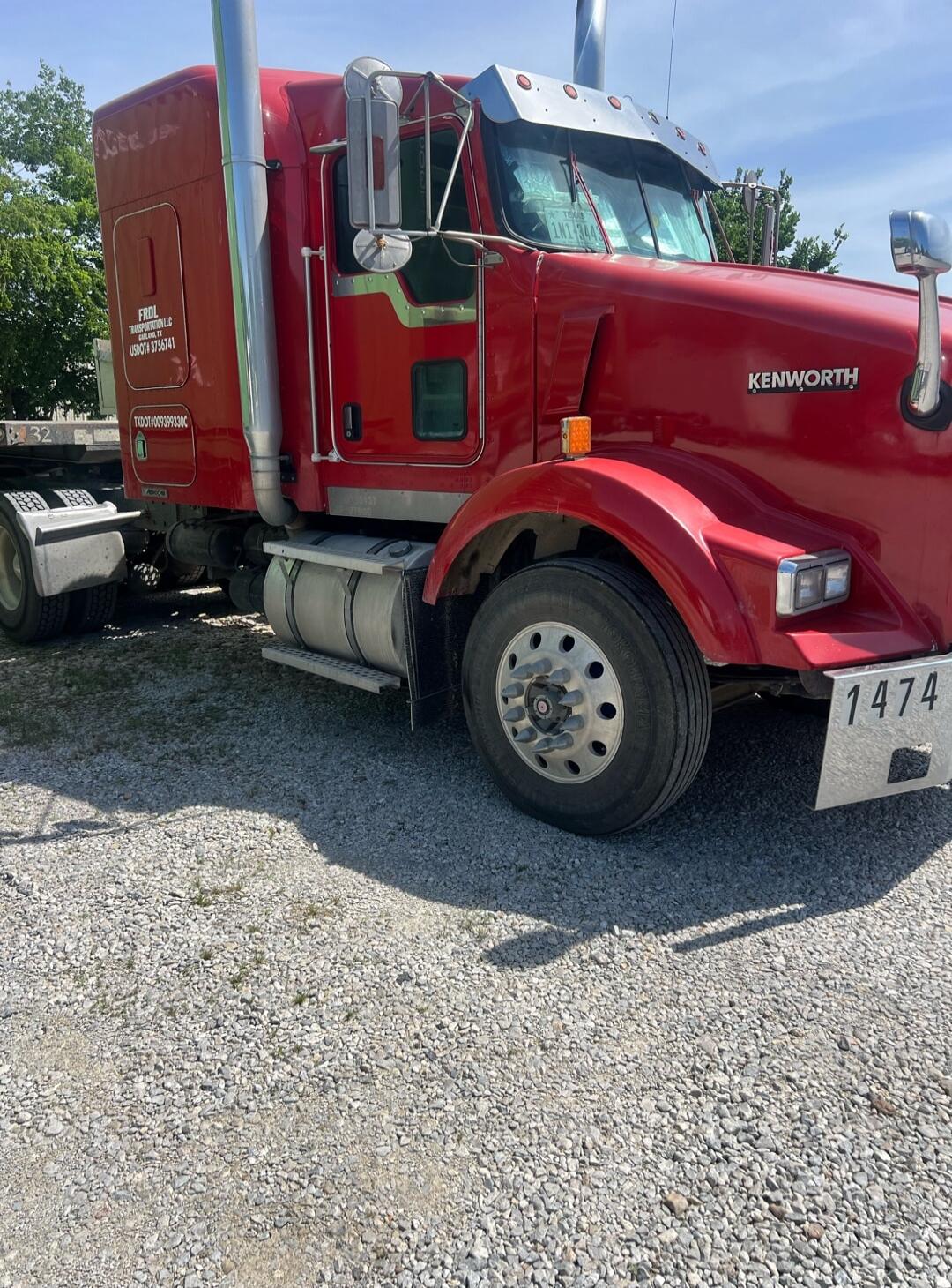 FROL TRANSPORTATION LLC GARLAND, TX US DOT# 3756741 TXDOT000999330C KENWORTH 1474