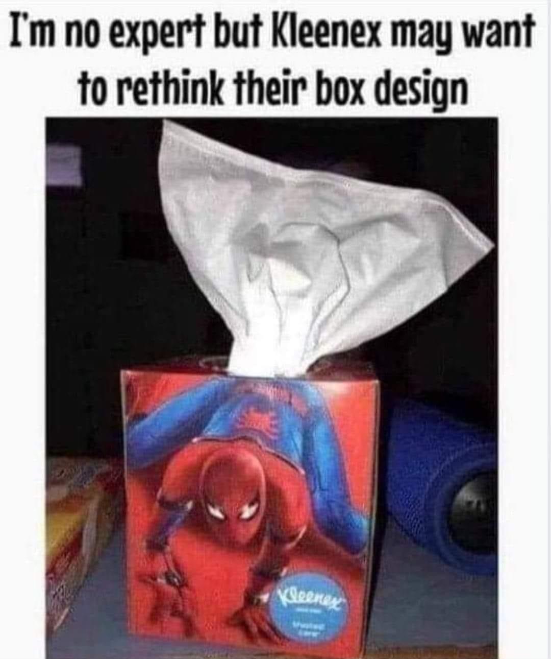 Im no expert but Kleenex may want to rethink their box design