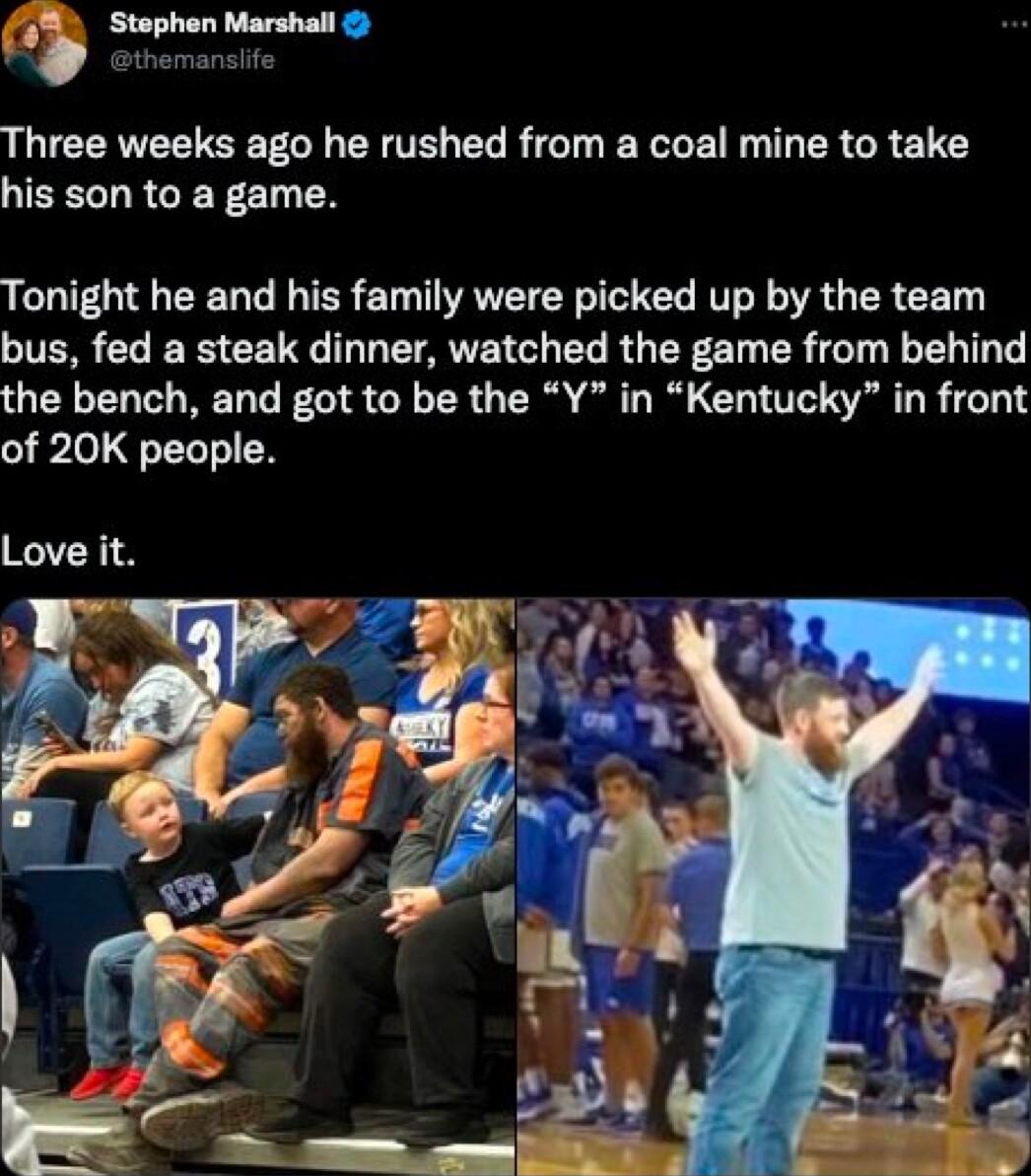 LLICERVEEUEET R PR TR L R T R E T R GR P QIEELLRGEY CT TN Tonight he and his family were picked up by the team CITER CL S CEL L ETARVEN G PR RO BRI ER IR the bench and got to be the Y in Kentucky in front of 20K people