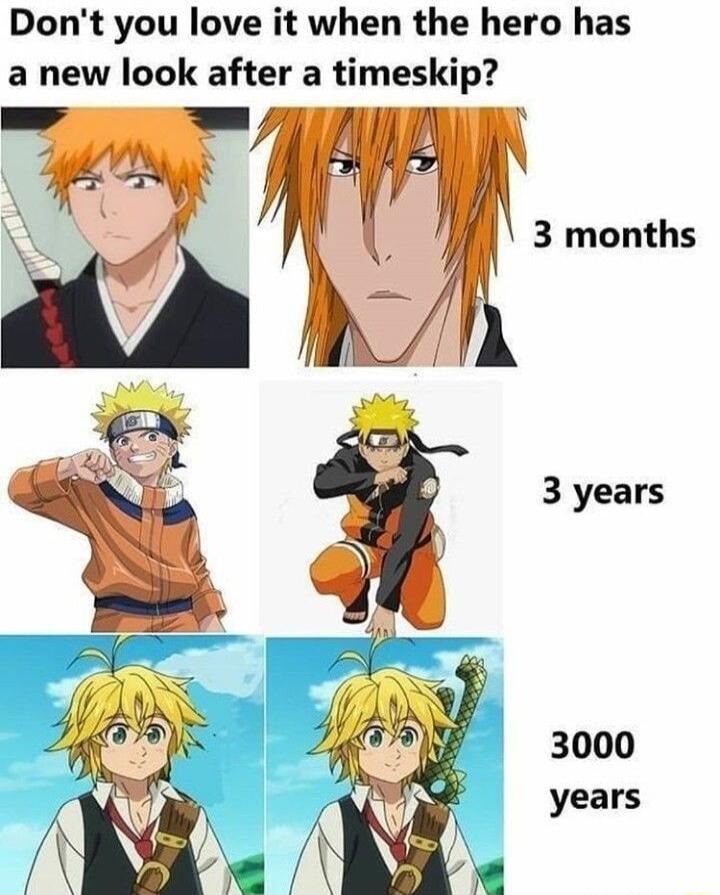Dont you love it when the hero has a new look after a timeskip 3 years