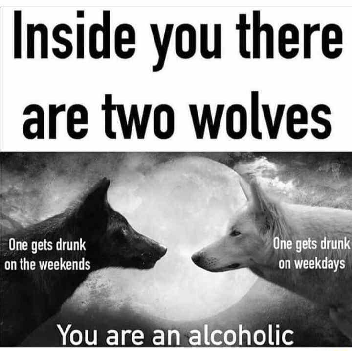 Inside you there are two wolves s drunl on the weekends NIRRT ol o s To Hed