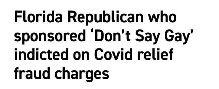 Florida Republican who sponsored Dont Say Gay indicted on Covid relief fraud charges