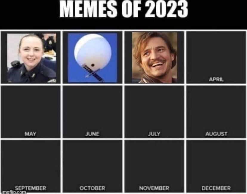 MEMES OF 2023 sepremacs octoses ovemacs Decemes