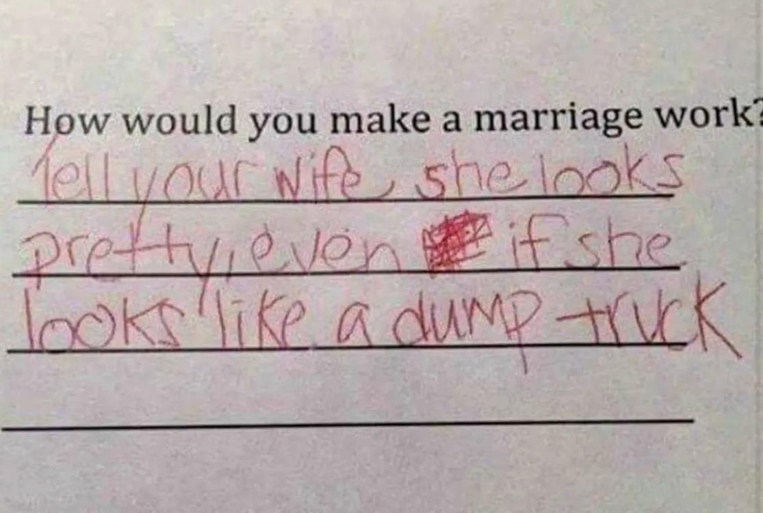 How would you make a marriage work lell your Wily she looks i _r vy 0 Jon w _fh looka ike_ A dur UK