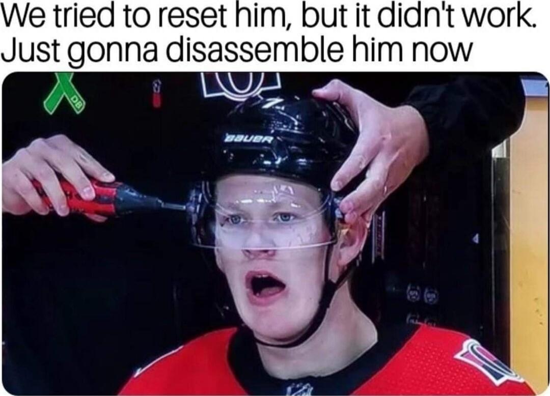 We tried to reset him, but it didn't work. Just gonna disassemble him now