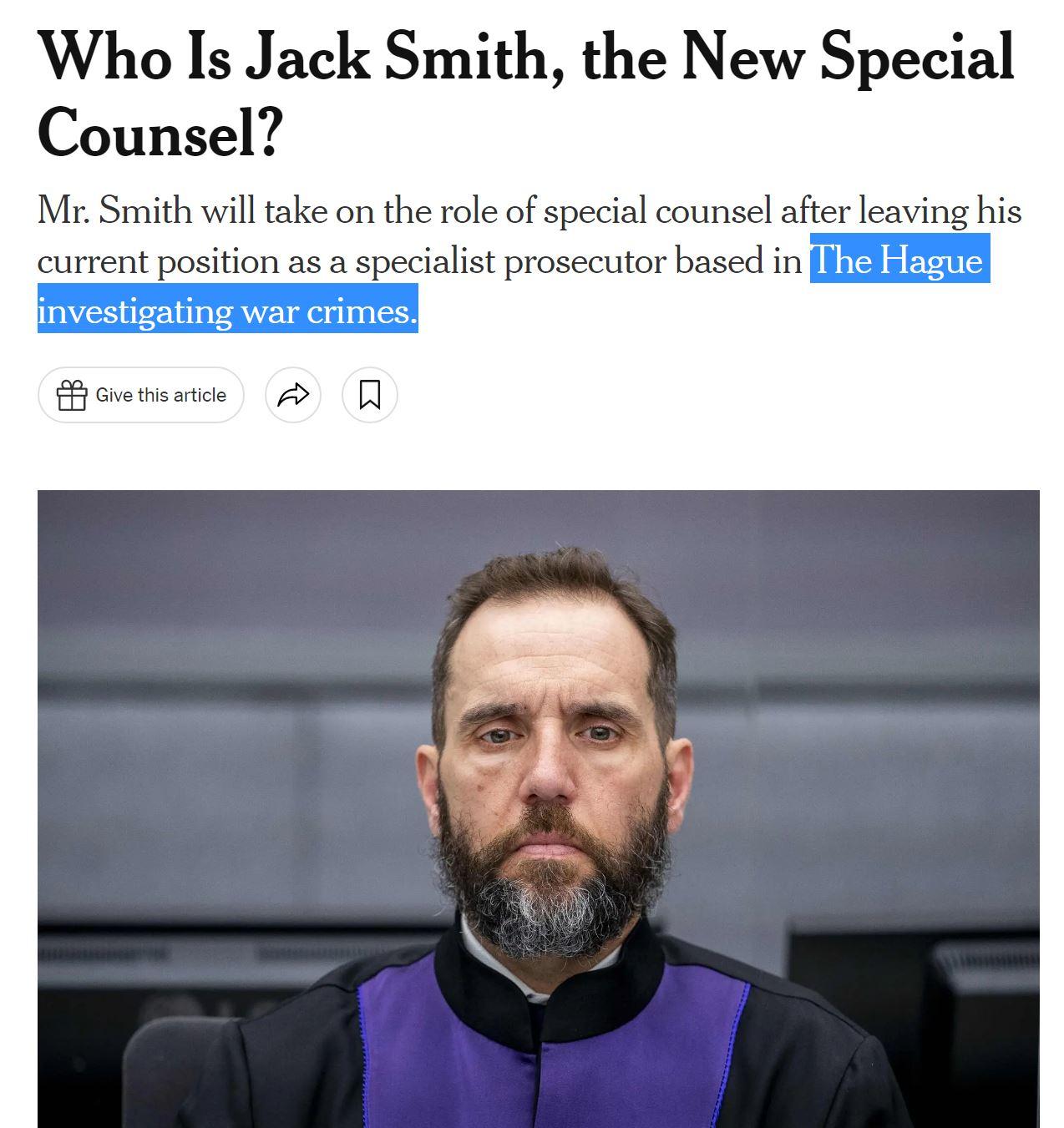Who Is Jack Smith the New Special