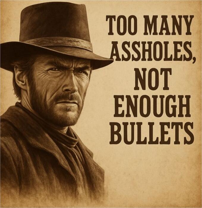 TOO MANY ASSHOLES, NOT ENOUGH BULLETS