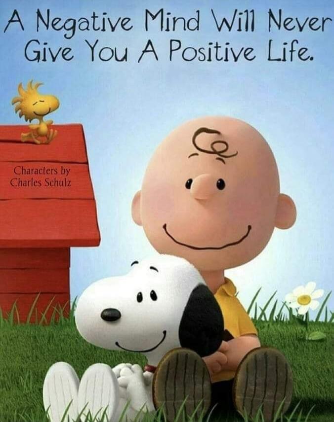A Negative Mind Will Never Give You A Positive Life.
Characters by Charles Schulz