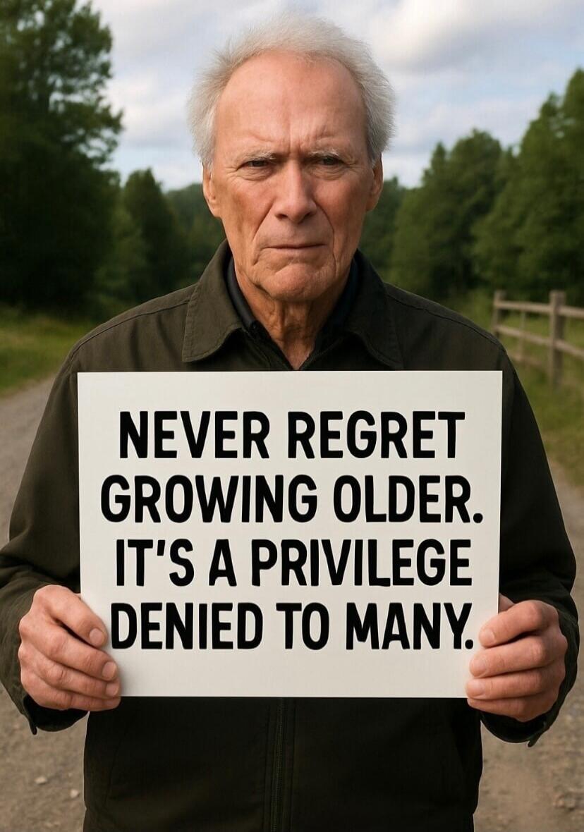 NEVER REGRET GROWING OLDER. IT'S A PRIVILEGE DENIED TO MANY.
