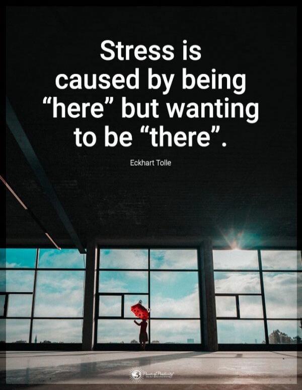 Stress is caused by being 