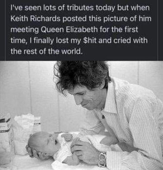 Ive seen lots of tributes today but when Keith Richards posted this picture of him UCE T ReVEE NS FEL TG R TR G ER 6 time finally lost my hit and cried with the rest of the world