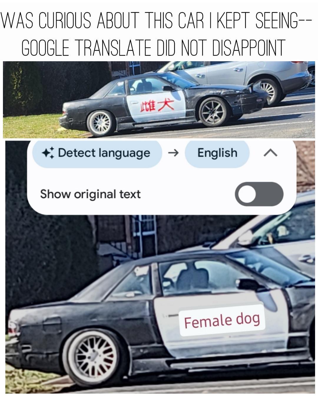 WAS CURIOUS ABOUT THIS CAR KEPT SEEING GOUGLE TRANSLATE DID NOT DISAPPONT Gm Detectlanguage English Show original text