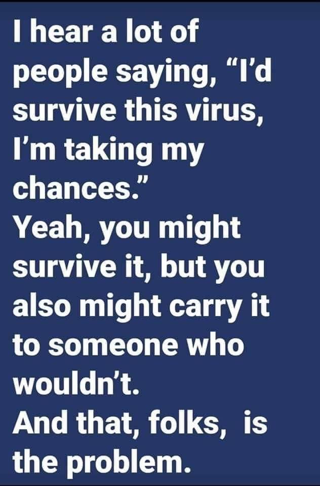 hear a lot of 0T o TV T i AR GTERYTES Im taking my W ET T A CEURRCITE T survive it but you also might carry it to someone who wouldnt And that folks is the problem