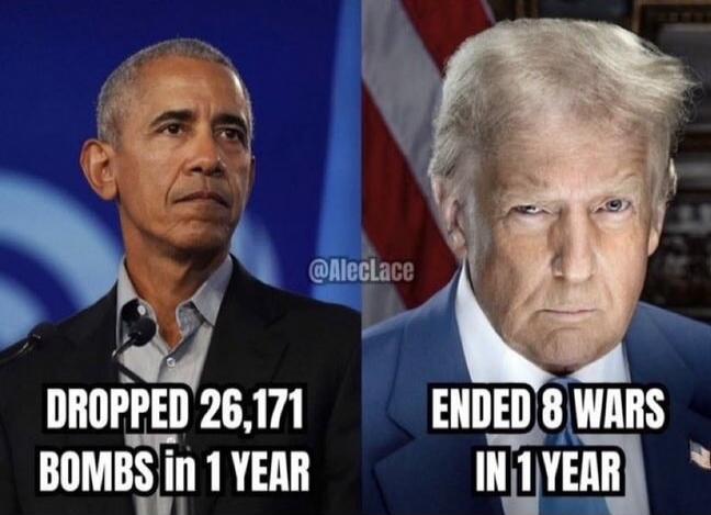 DROPPED 26,171 BOMBS IN 1 YEAR
ENDED 8 WARS IN 1 YEAR