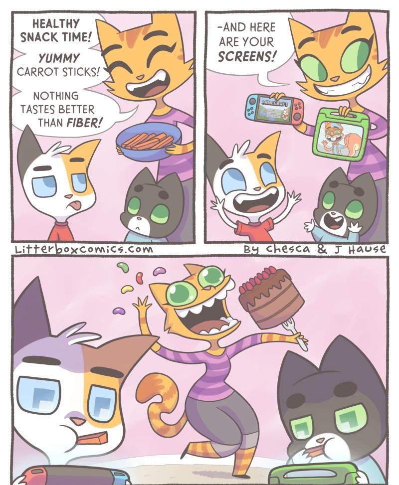 HEALTHY aND HERE SNACK TIME ARE YOUR YUMMY 1 screens CARROT STICKS TASTES BETTER THAN FIBER