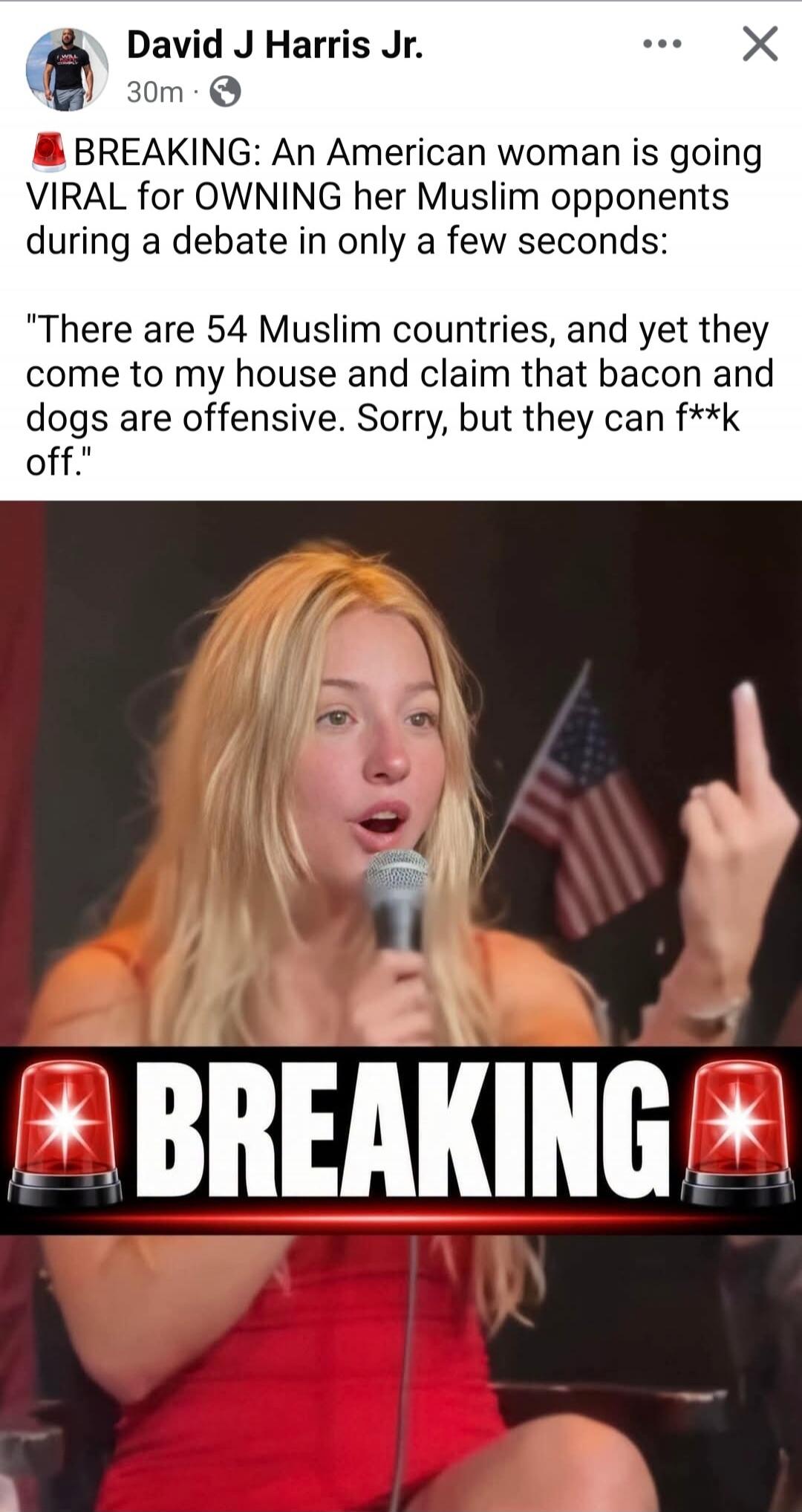 BREAKING: An American woman is going VIRAL for OWNING her Muslim opponents during a debate in only a few seconds: 