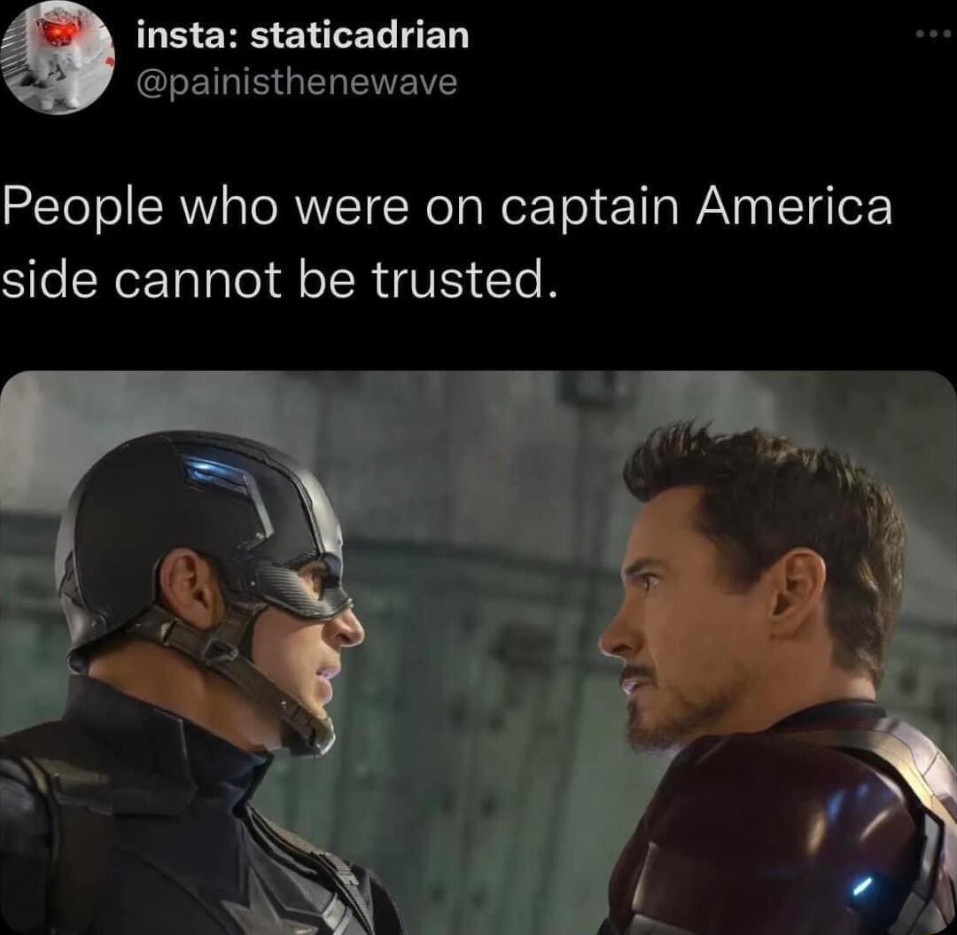 LS EHE ELEL RN painisthenewave People who were on captain America side cannot be trusted