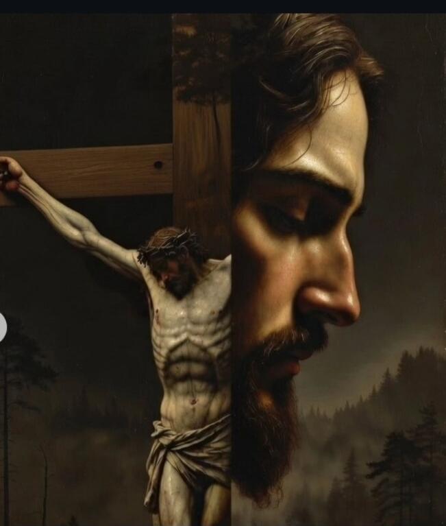 The crucifixion of Jesus Christ, a powerful religious image.