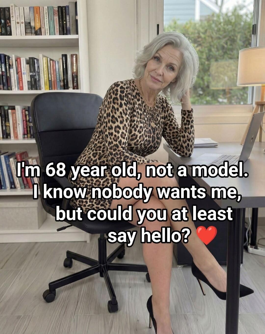 I'm 68 year old, not a model. I know nobody wants me, but could you at least say hello?