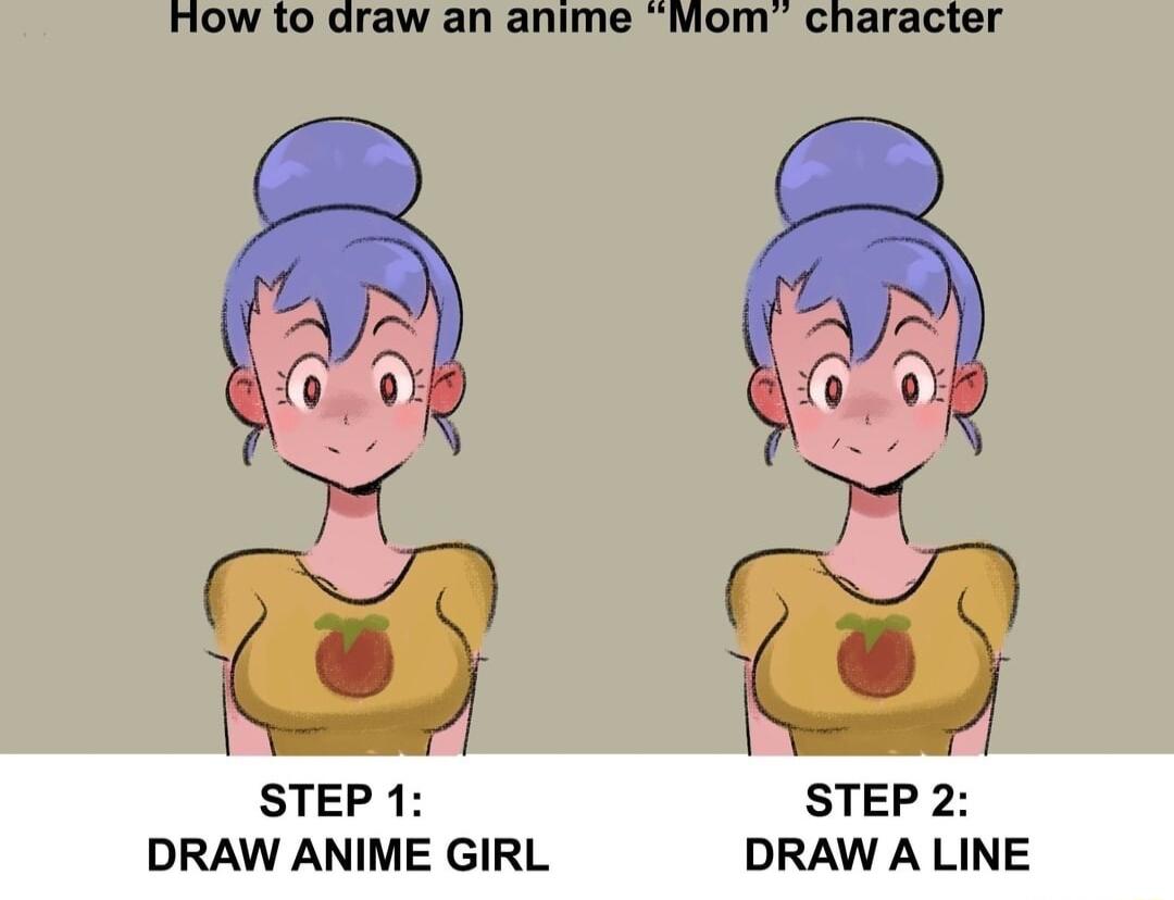 inime Mom character How to draw an ai