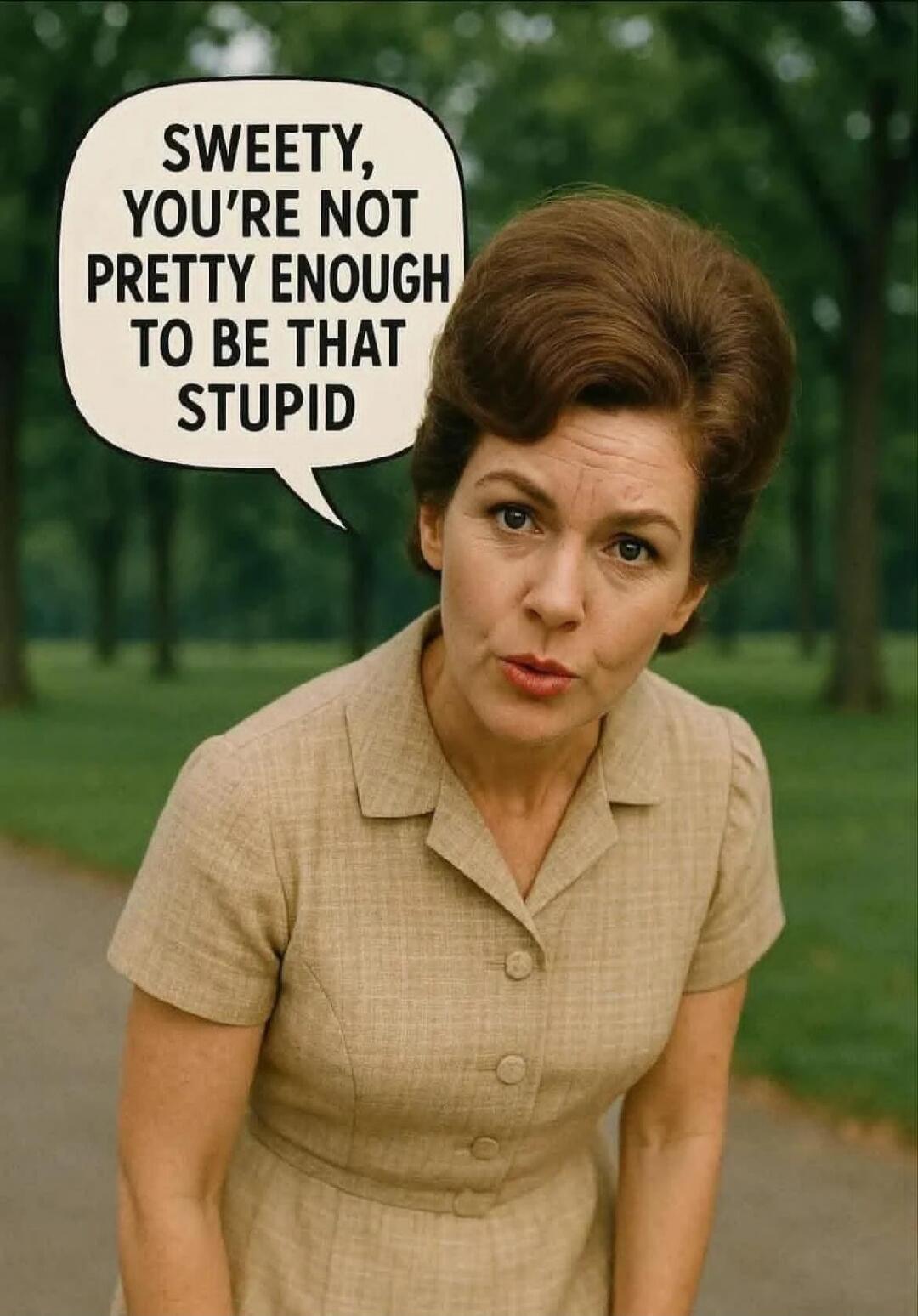SWEETY, YOU'RE NOT PRETTY ENOUGH TO BE THAT STUPID