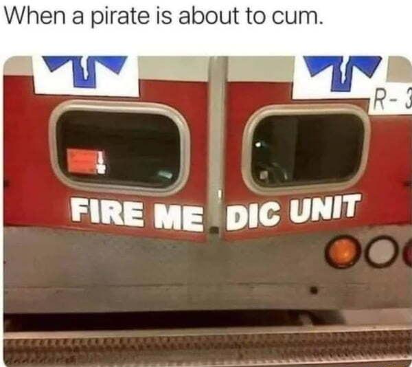 When a pirate is about to cum