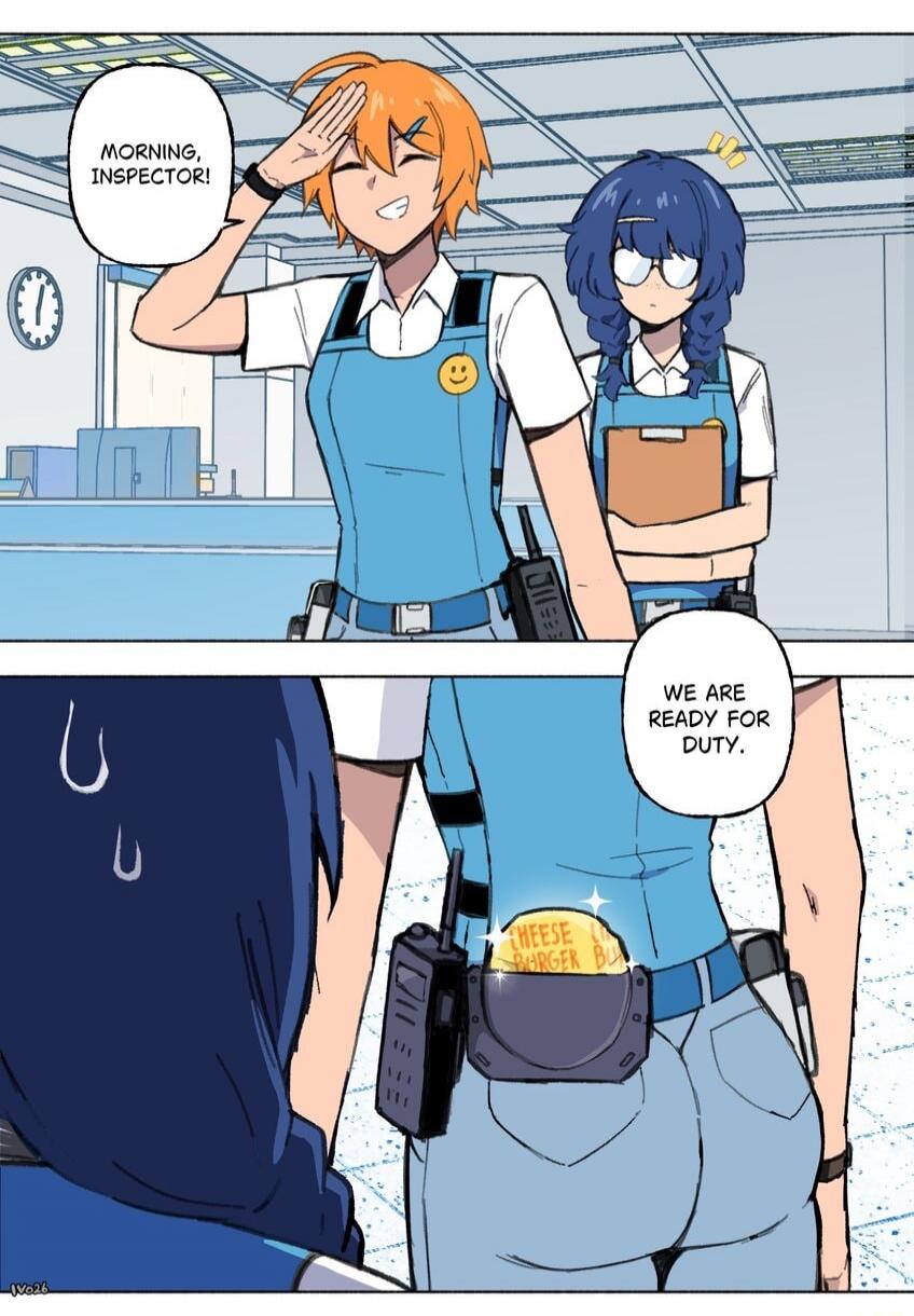 MORNING, INSPECTOR! WE ARE READY FOR DUTY. CHEESE BURGER B