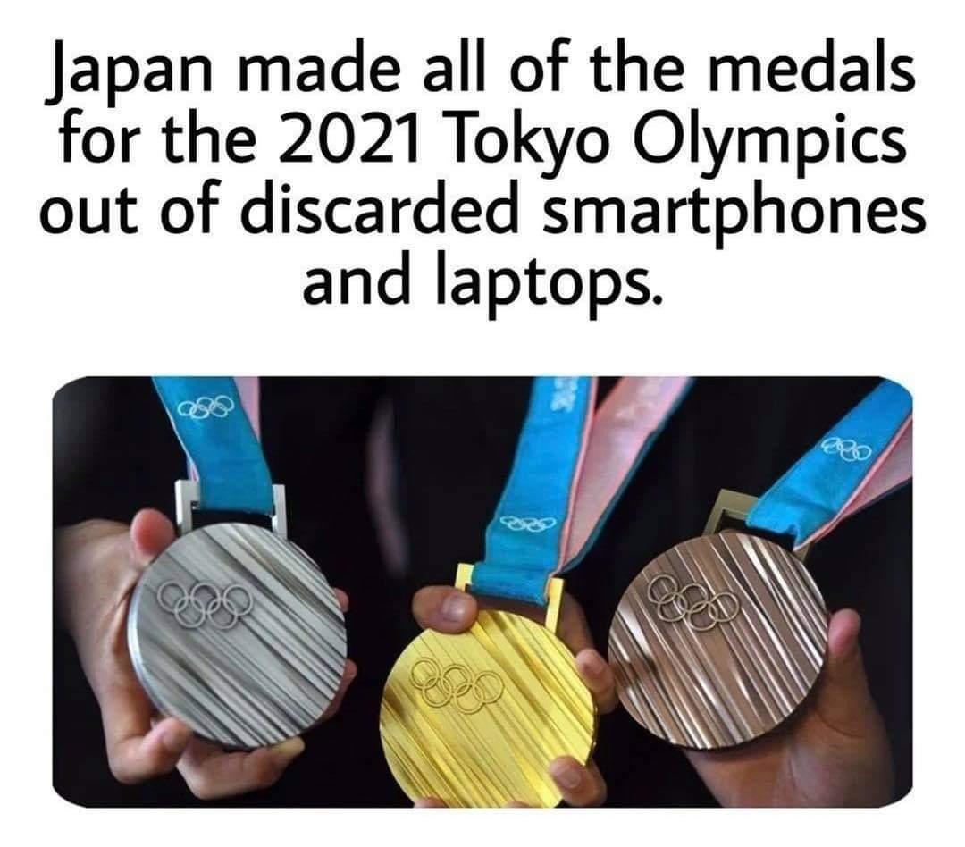 Japan made all of the medals for the 2021 Tokyo Olympics out of discarded smartphones and laptops