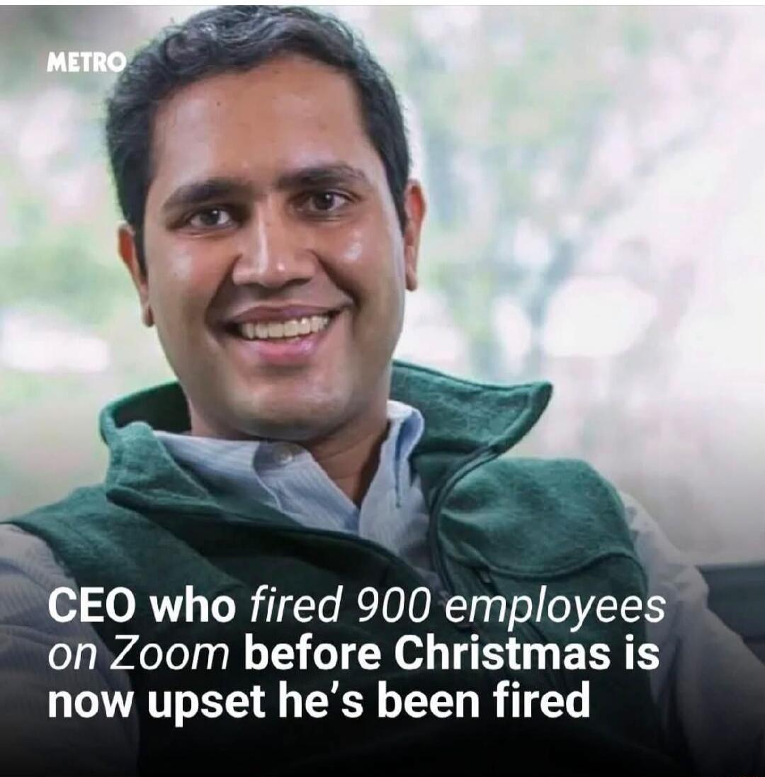 CEO who fired 900 employees on Zoom before Christmas is now upset he's been fired