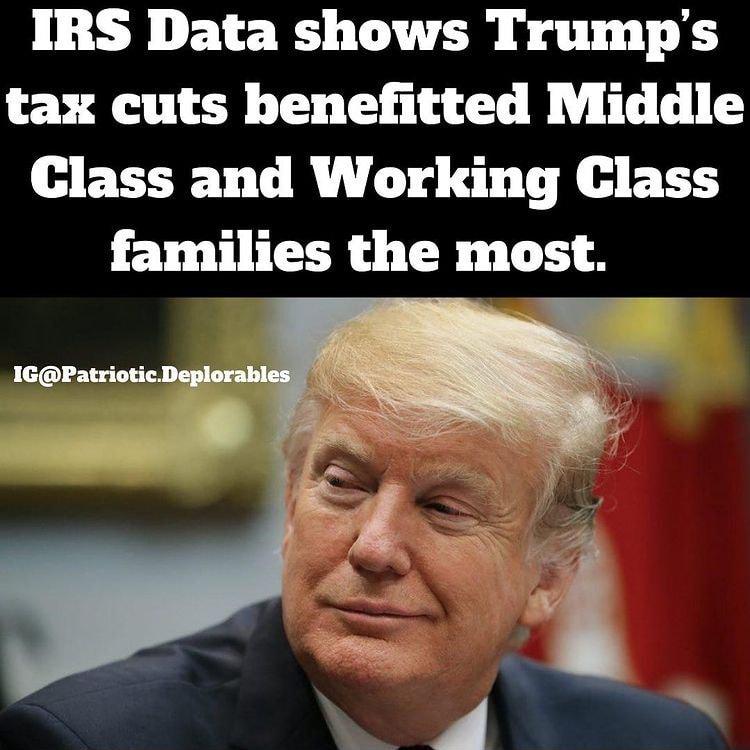 IRS Data shows Trumps tax cuts benefitted Middle HEC CRY Uy TE HET families the most