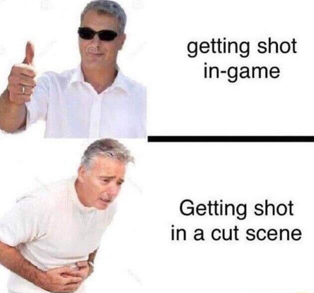 getting shot Getting shot in a cut scene i in game