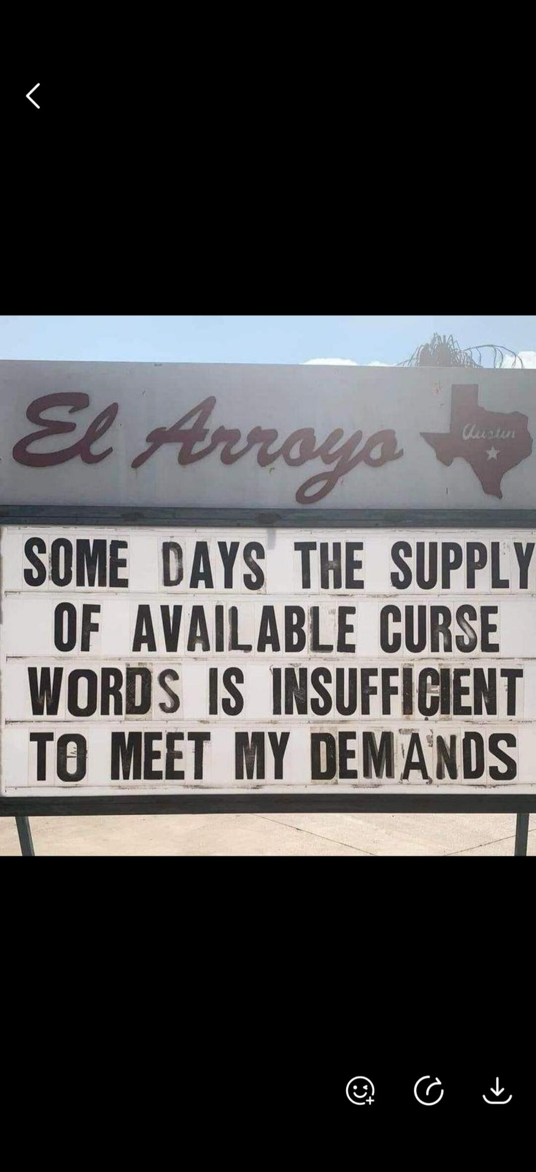 El Arroyo Austin. SOME DAYS THE SUPPLY OF AVAILABLE CURSE WORDS IS INSUFFICIENT TO MEET MY DEMANDS