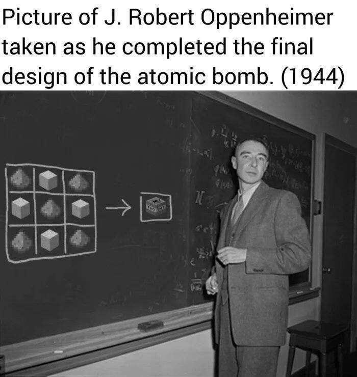 Picture of J Robert Oppenheimer taken as he completed the final design of the atomic bomb 1944 il F _ L_l e slee