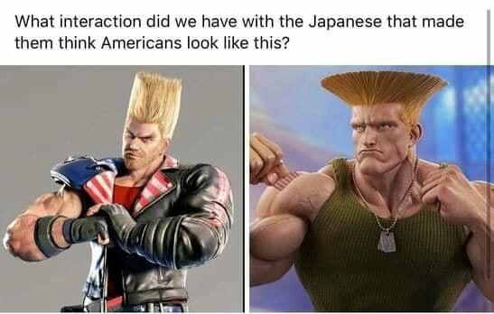 What interaction did we have with the Japanese that made them think Americans look like this