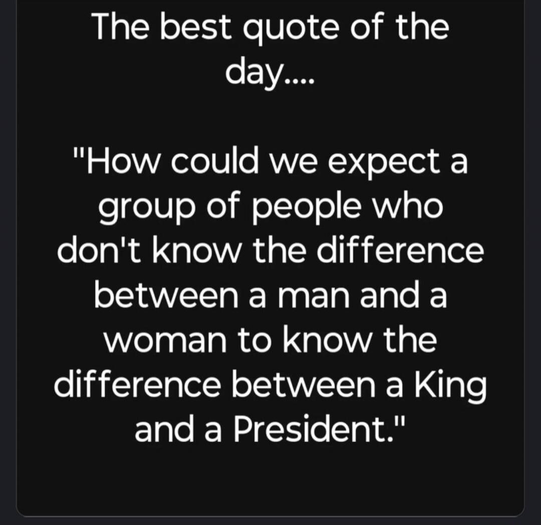 The best quote of the day.... 