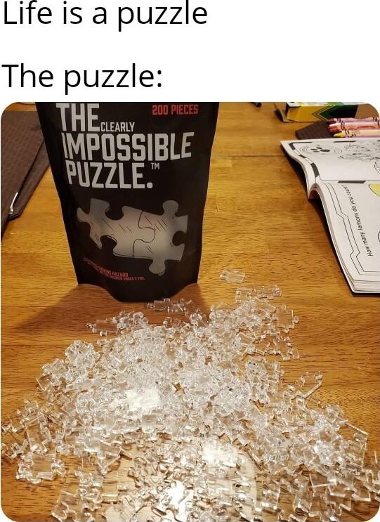 Lite is a puzzle The puzzle THEELEIRV 2 MPOSSIBLE WZZLE