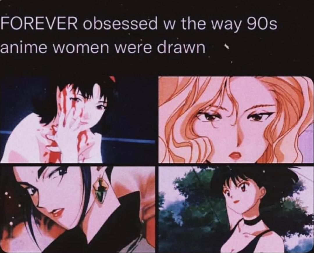FOREVER obsessed w the way 90s anime women were drawn