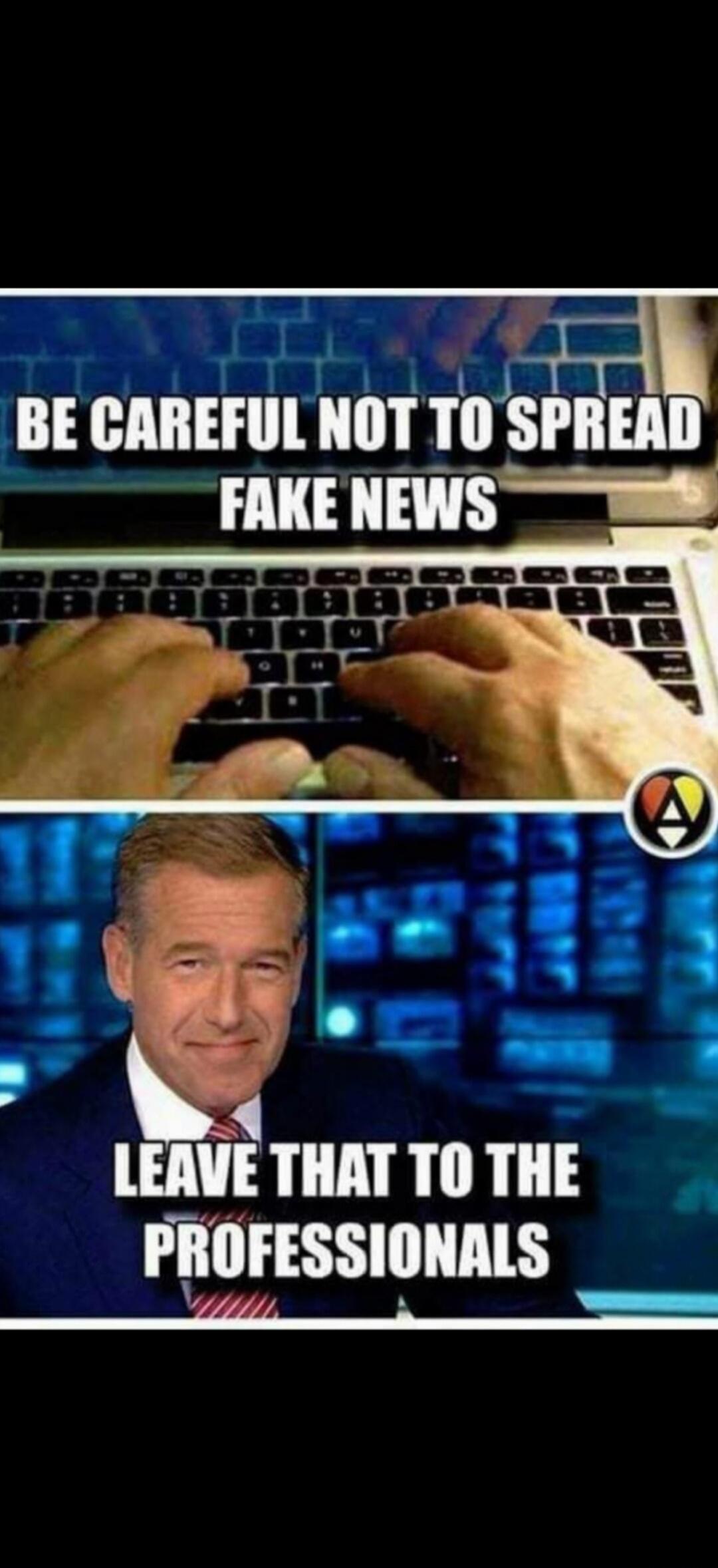 BE CAREFUL NOT TO SPREAD FAKE NEWS LEAVE THAT TO THE PROFESSIONALS