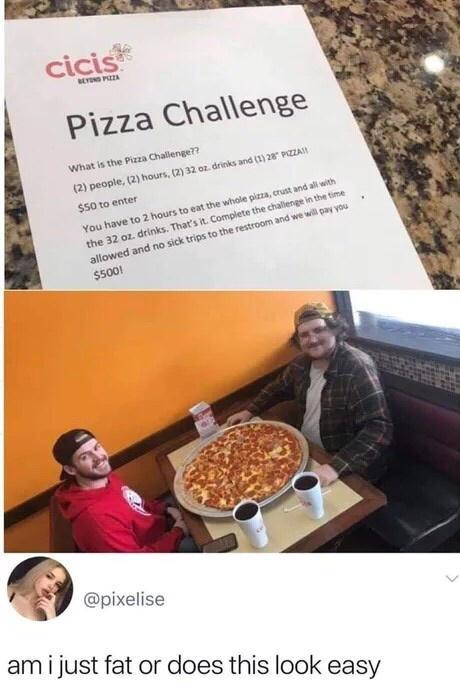 Pizza challens eve P Chabene s ot TP pixelise a am i just fat or does this look easy