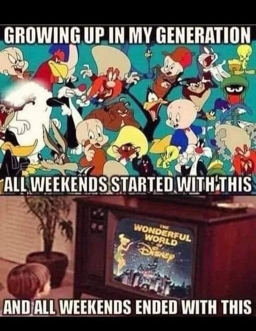 GROWING UP IN MY GENERATION ALL WEEKENDS STARTED WITH THIS AND ALL WEEKENDS ENDED WITH THIS THE WONDERFUL WORLD OF Disney