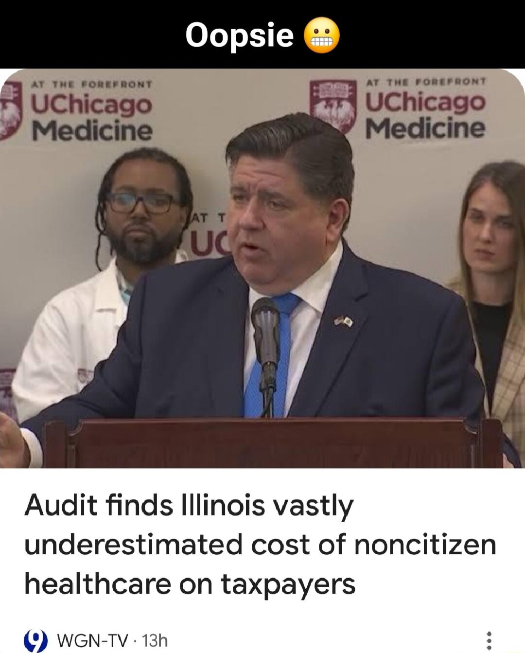 Oopsie l F N Audit finds lllinois vastly underestimated cost of noncitizen healthcare on taxpayers WGN TV 13h