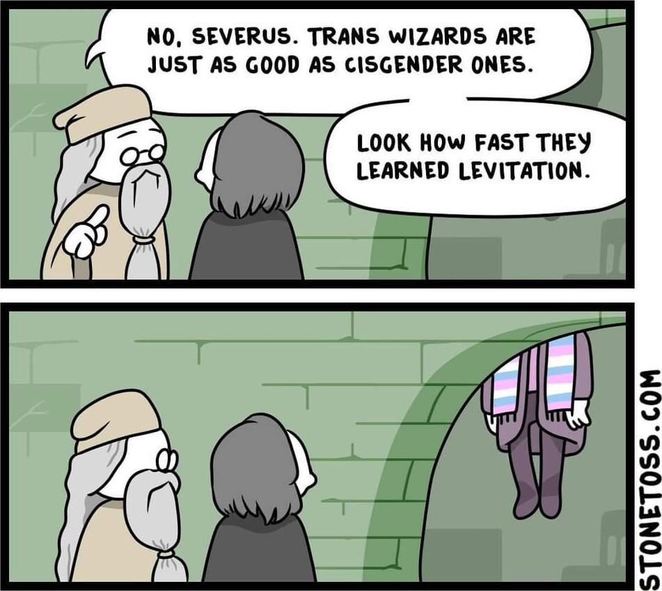 NO SEVERUS TRANS WIZARDS ARE JUST AS GOOD AS CISGENDER ONES LOOK HOW FAST THEY LEARNED LEVITATION STONETO0SSCOM